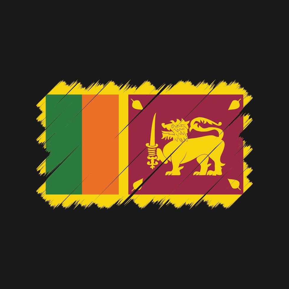 pincel de bandeira do sri lanka. bandeira nacional vetor