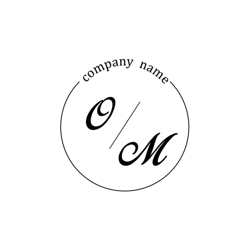 inicial om logotipo monograma carta minimalista vetor