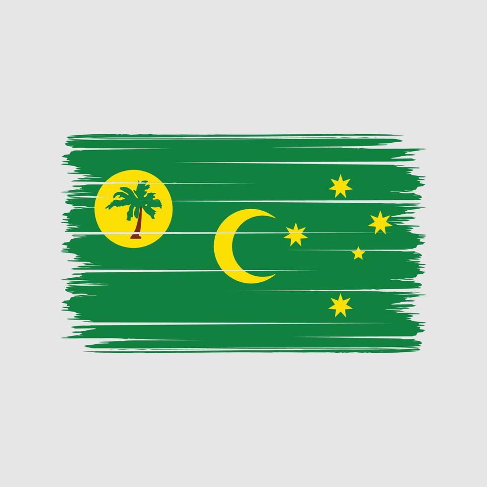 Ilhas Cocos sinalizam pinceladas. bandeira nacional vetor