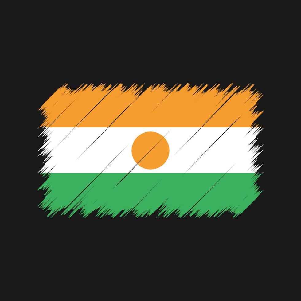 pinceladas de bandeira do niger. bandeira nacional vetor