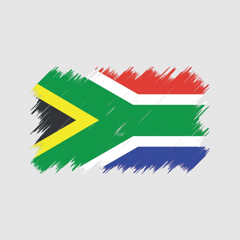 pincel de bandeira da áfrica do sul. bandeira nacional vetor