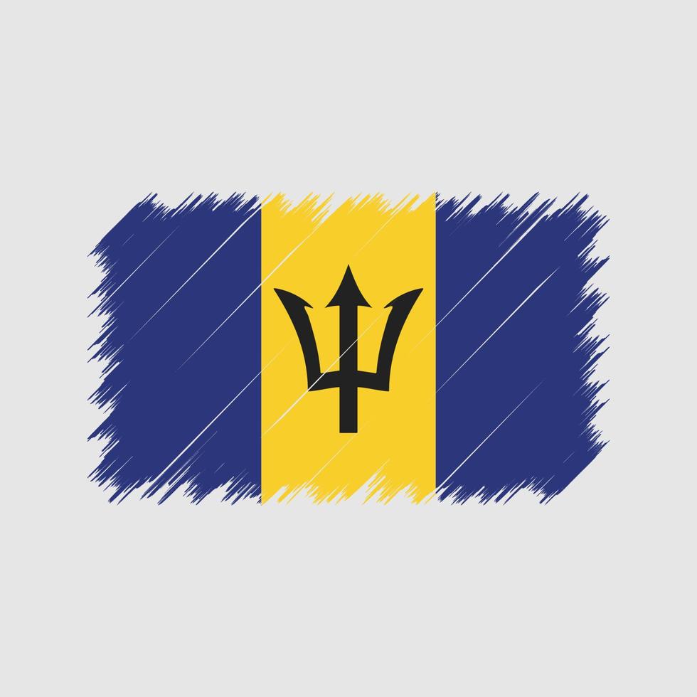 pinceladas de bandeira de barbados. bandeira nacional vetor