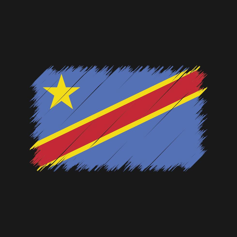 pinceladas de bandeira da república do congo. bandeira nacional vetor