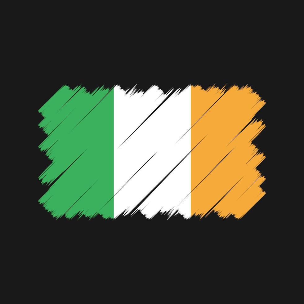 pincel de bandeira da irlanda. bandeira nacional vetor