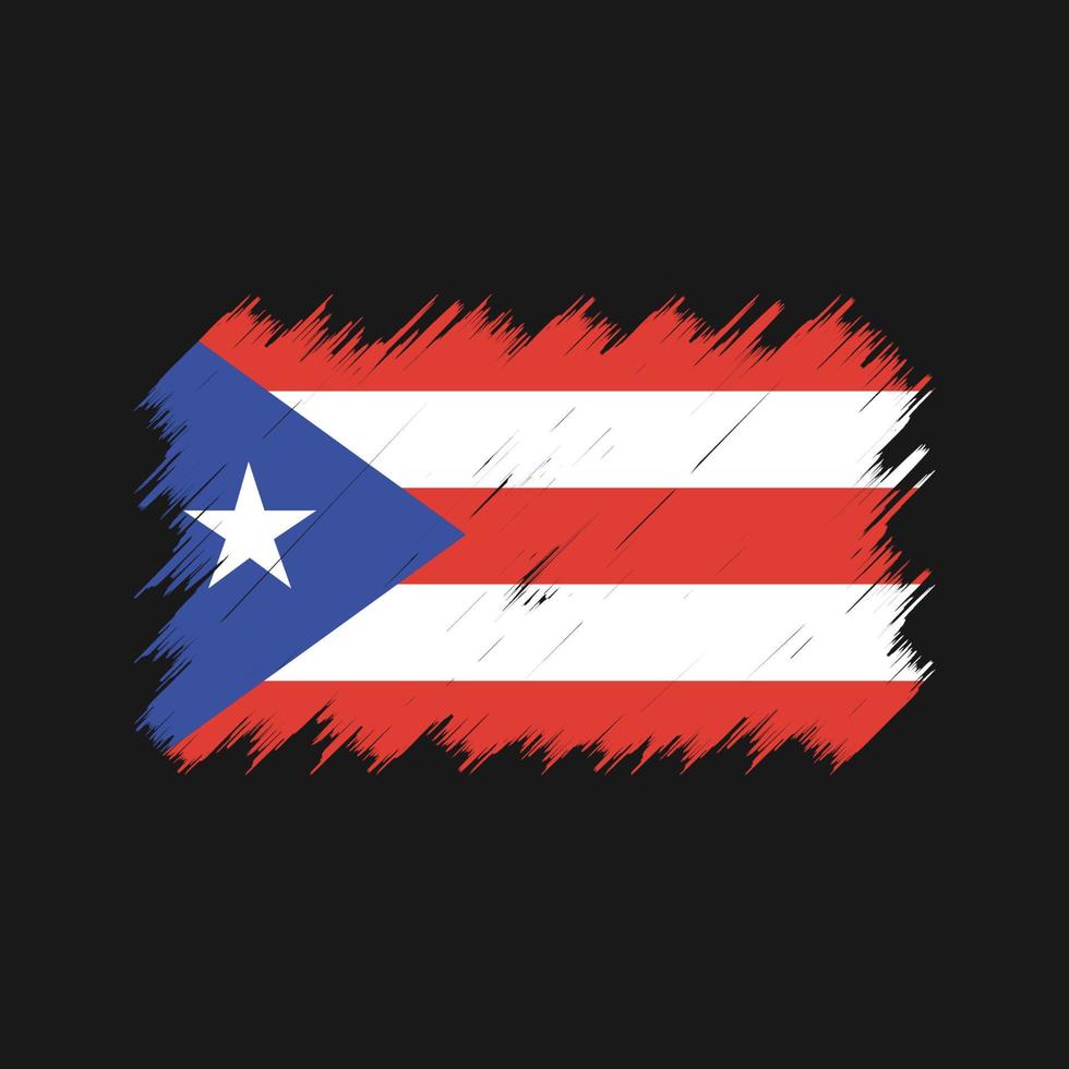 pincel de bandeira de porto rico. bandeira nacional vetor