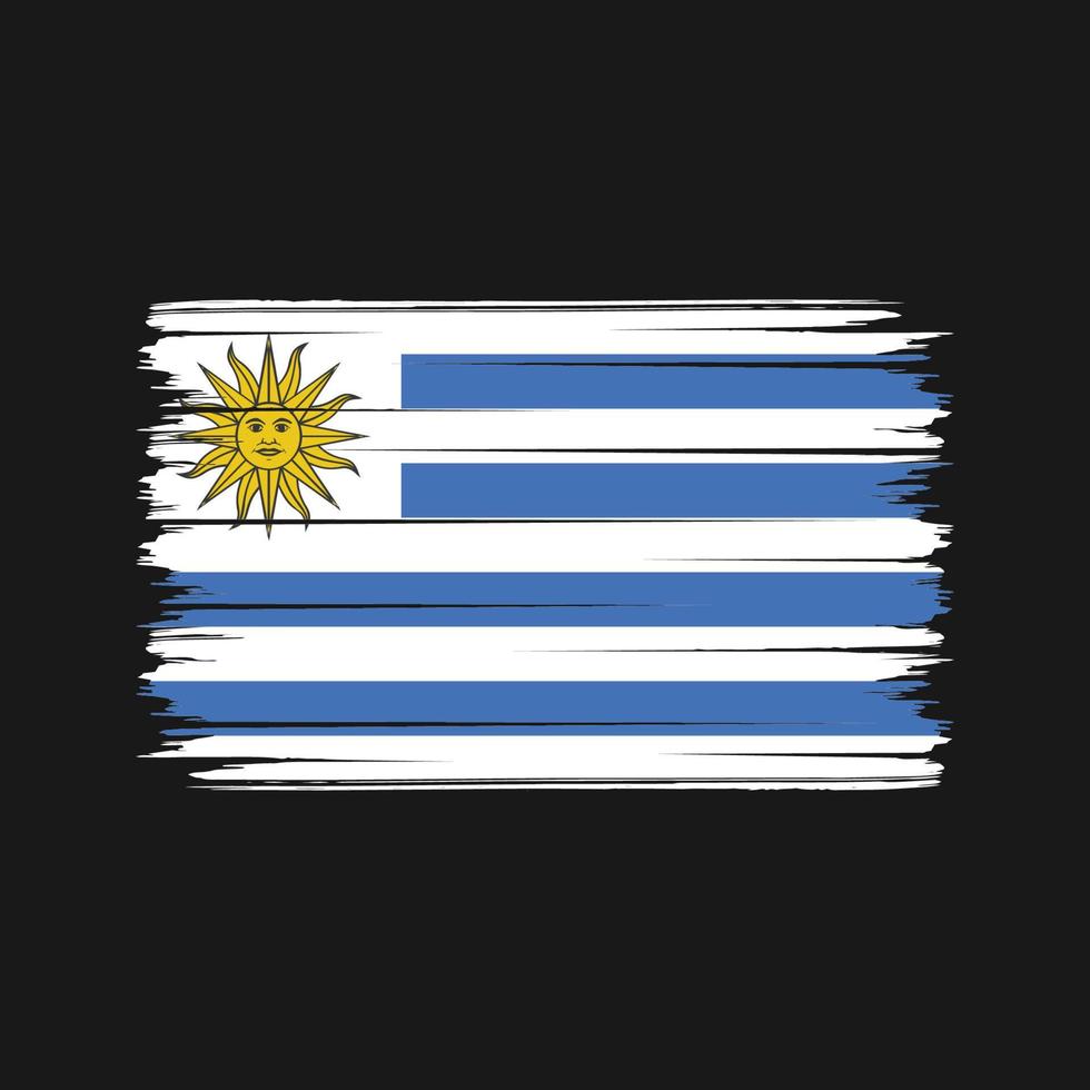 pinceladas de bandeira do uruguai. bandeira nacional vetor