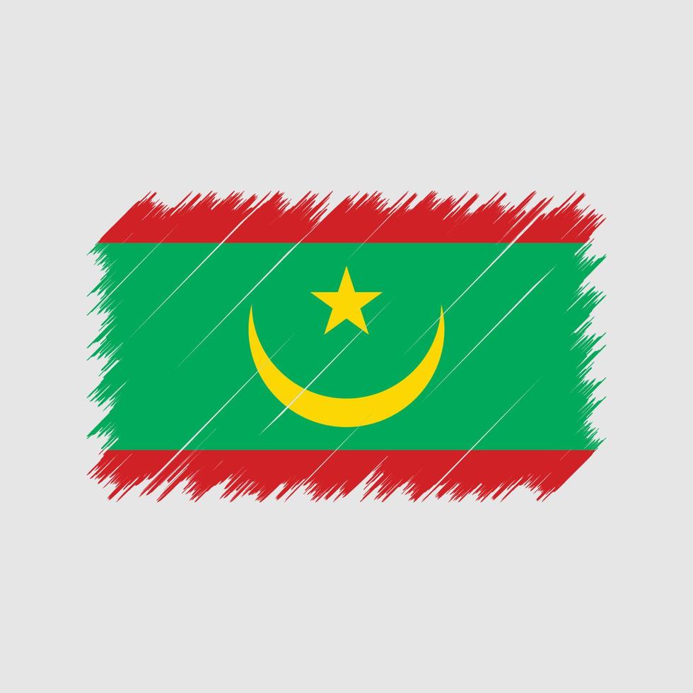 pinceladas de bandeira da Mauritânia. bandeira nacional vetor