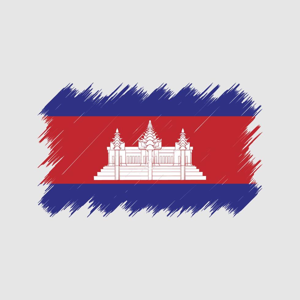 escova de bandeira do camboja. bandeira nacional vetor