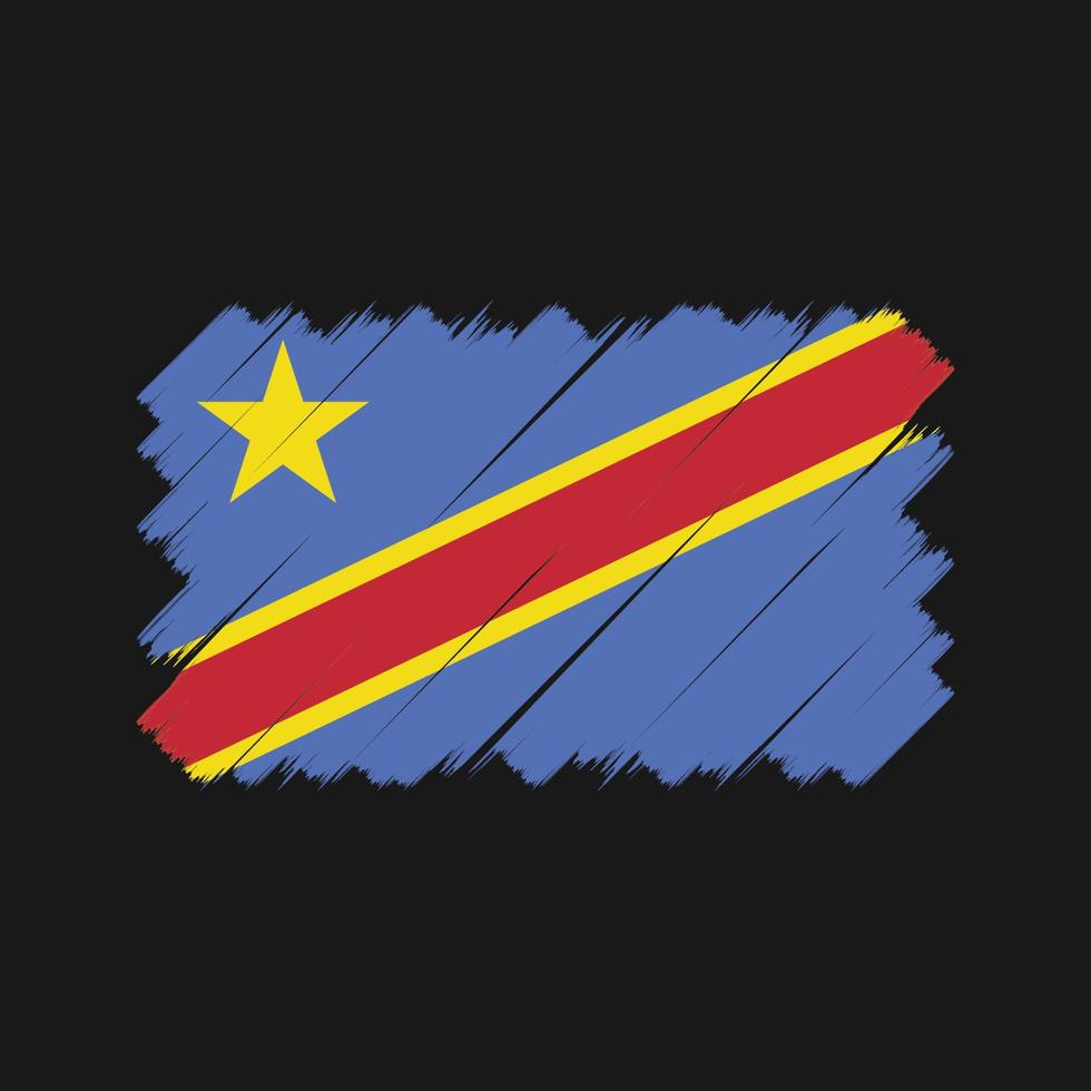 pincel de bandeira da república do congo. bandeira nacional vetor