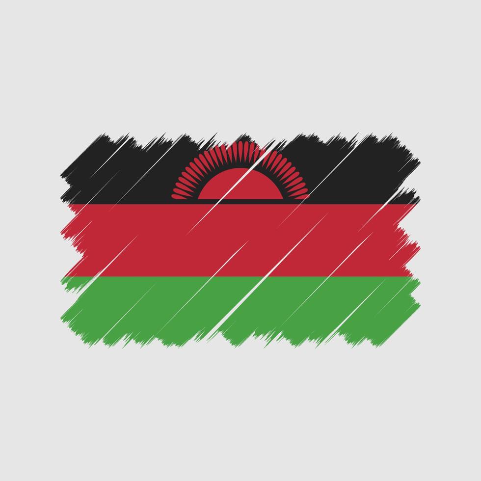 pincel de bandeira do malawi. bandeira nacional vetor