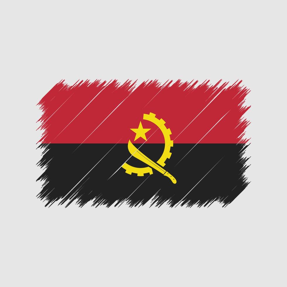 pinceladas de bandeira de angola. bandeira nacional vetor