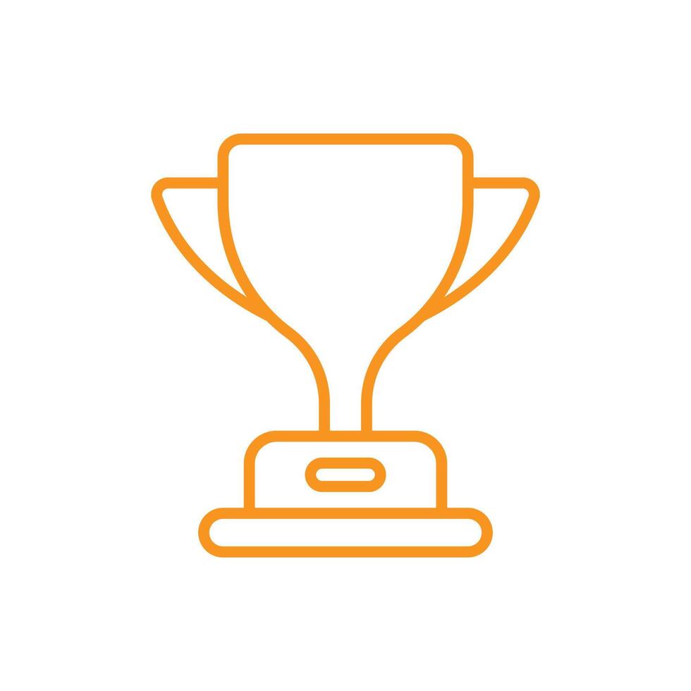 ícone de linha de copo de troféu de vetor laranja eps10 isolado no fundo branco. símbolo do troféu vencedor em um estilo moderno simples e moderno para o design do seu site, logotipo, pictograma, interface do usuário e aplicativo móvel