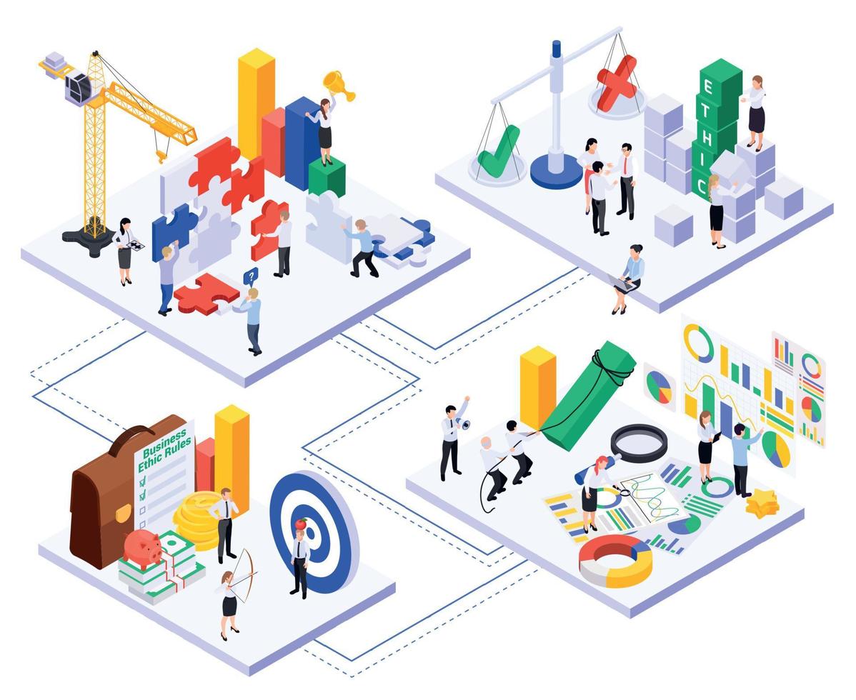 composição de plataformas de ética empresarial vetor