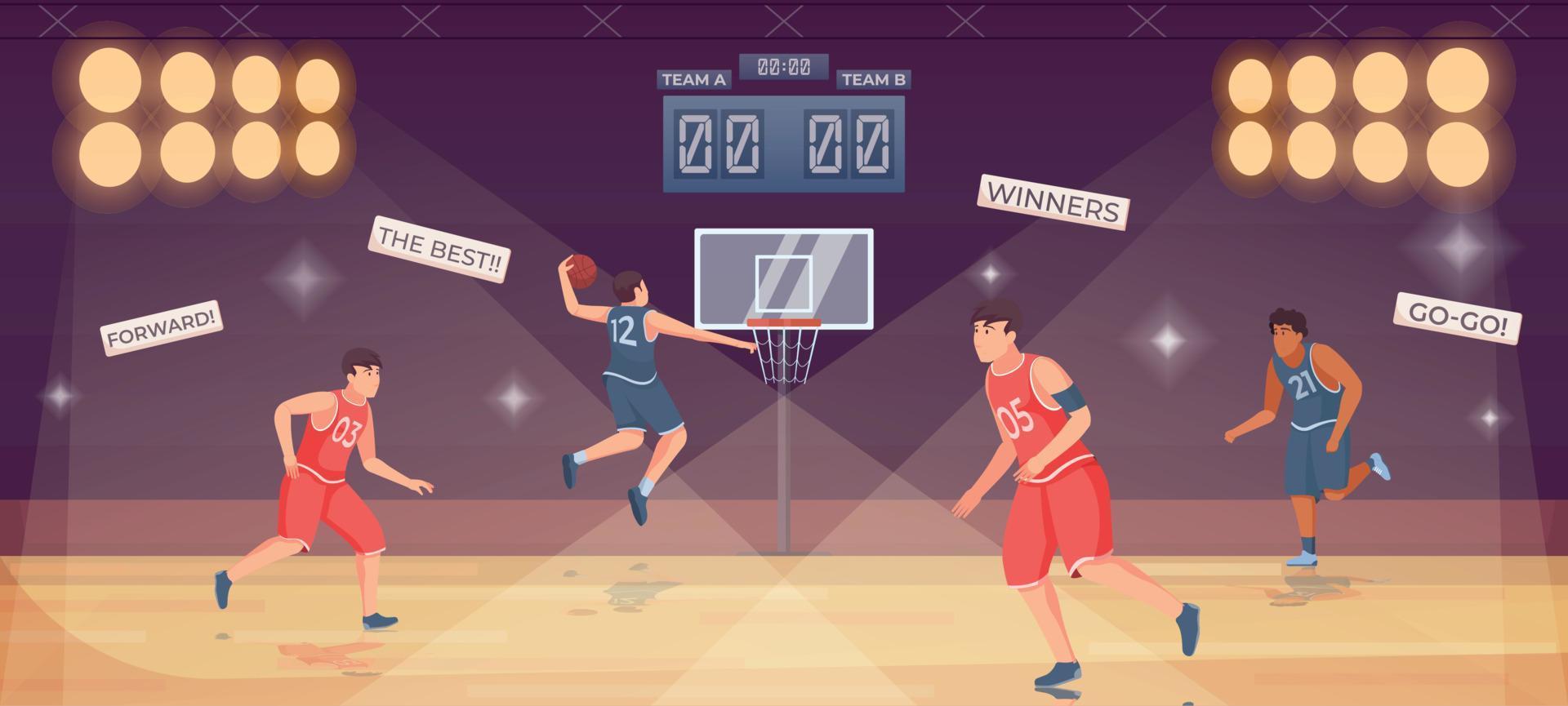 ilustração plana de basquete vetor
