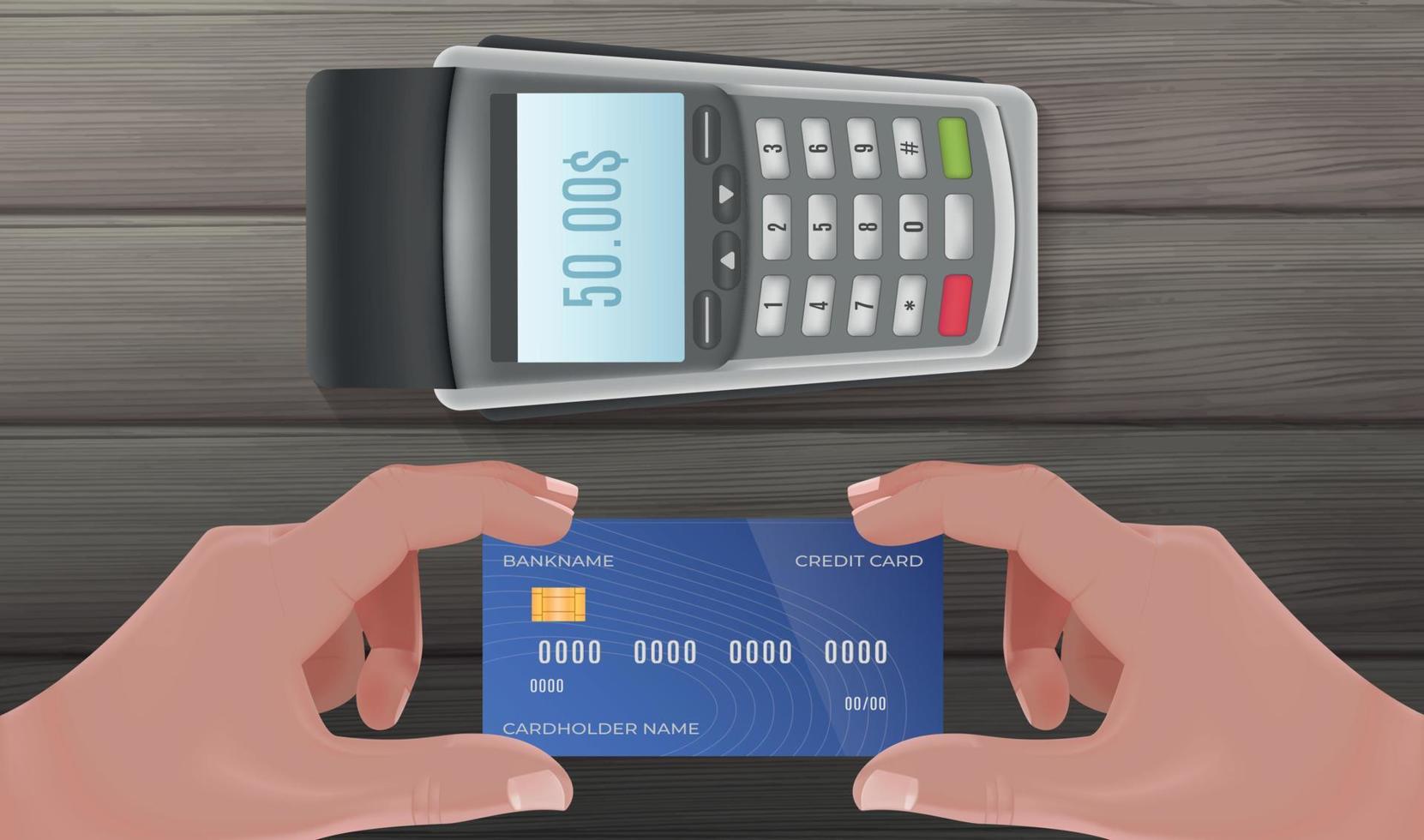 ilustração realista de cartão de crédito vetor
