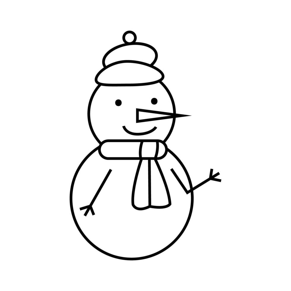 ícone de vetor de boneco de neve de inverno natal