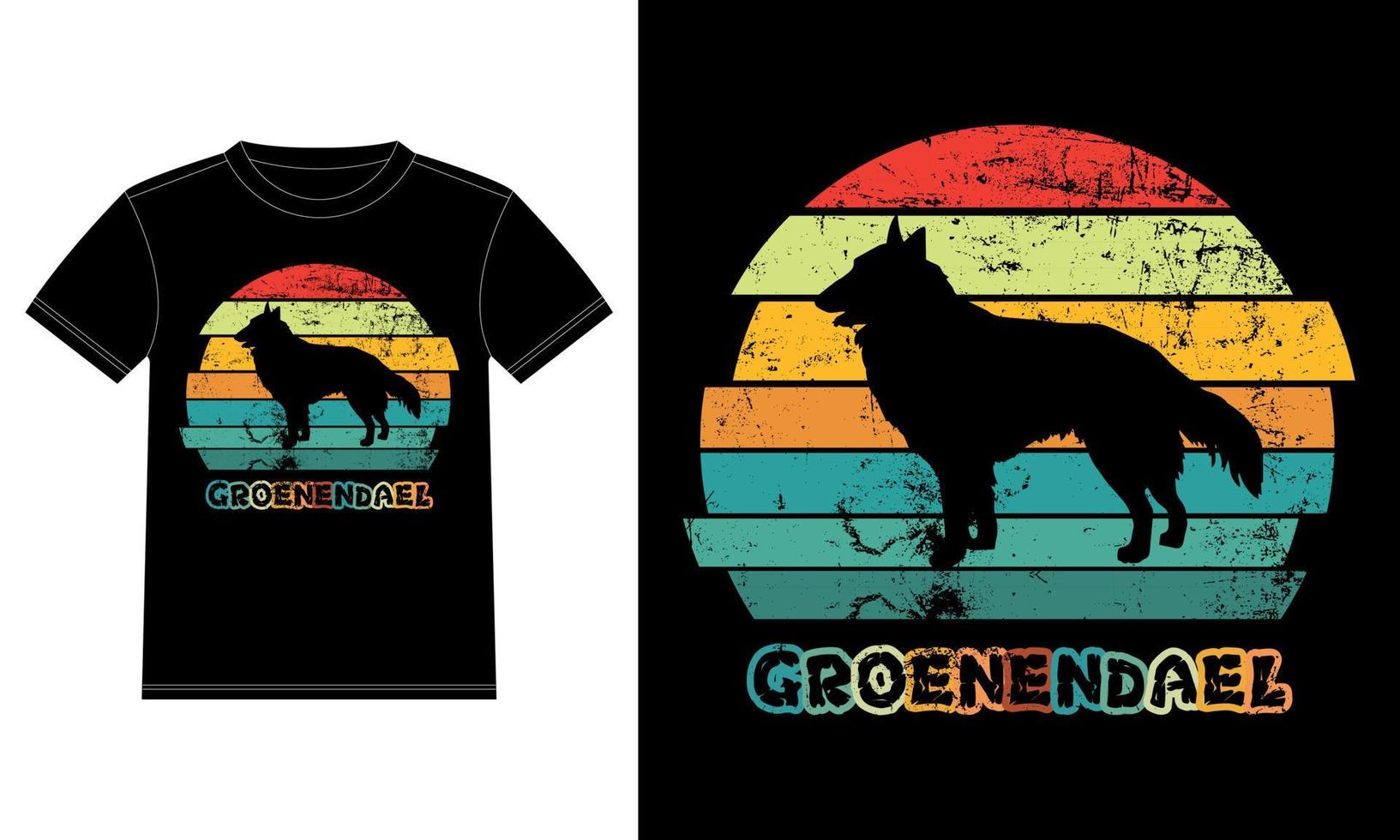 engraçado groenendaeler retro vintage t-shirt modelo de design de t-shirt, groenendaeler a bordo, adesivo de janela de carro, vagem, capa, fundo branco isolado, presente de silhueta para o amante groenendaeler vetor