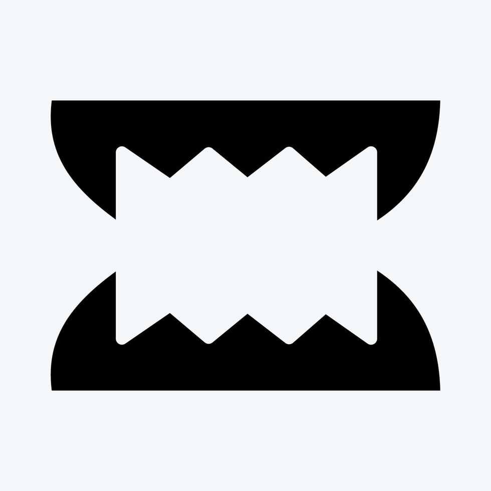 dentes de ícone. adequado para o símbolo de halloween. estilo de glifo. design simples editável. vetor de modelo de design. ilustração simples