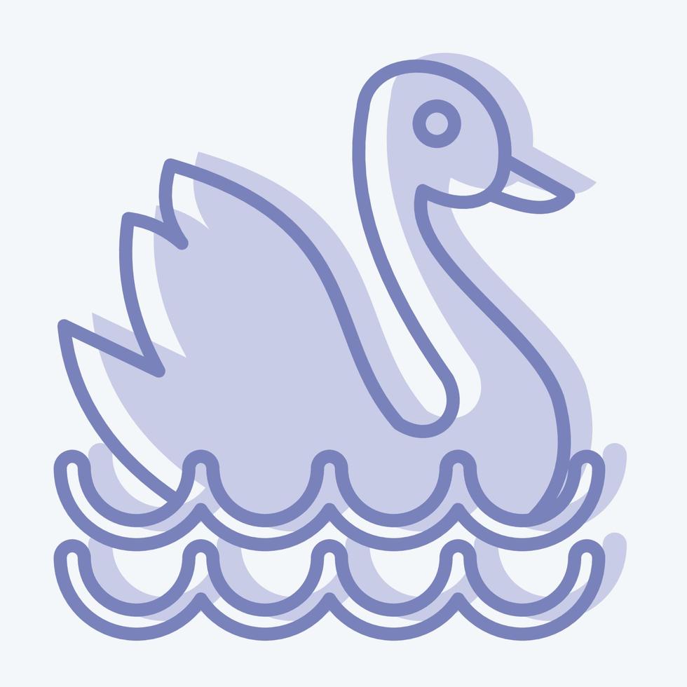 cisne de ícone. apropriado para o símbolo de educação. estilo de dois tons. design simples editável. vetor de modelo de design. ilustração simples