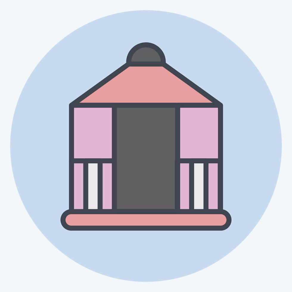 gazebo ícone. adequado para o símbolo do parque da cidade. estilo de companheiro de cor. design simples editável. vetor de modelo de design. ilustração simples