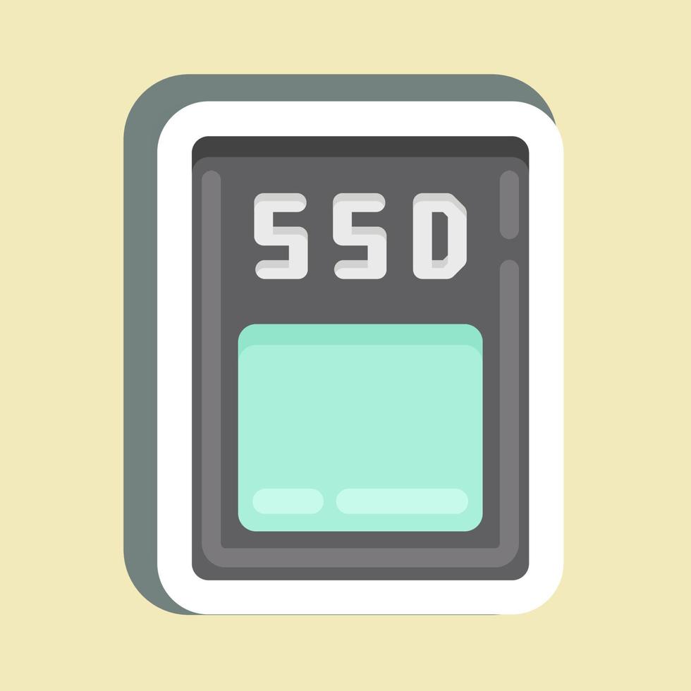 adesivo ssd. adequado para o símbolo de componentes de computador. design simples editável. vetor de modelo de design. ilustração simples