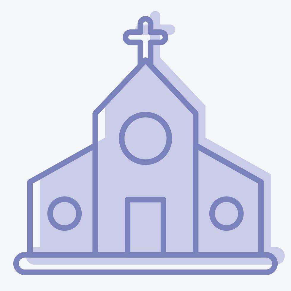 igreja ícone. adequado para o símbolo de educação. estilo de dois tons. design simples editável. vetor de modelo de design. ilustração simples