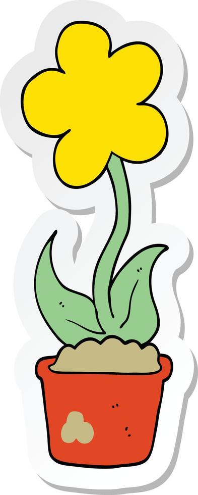 adesivo de uma linda flor de desenho animado vetor