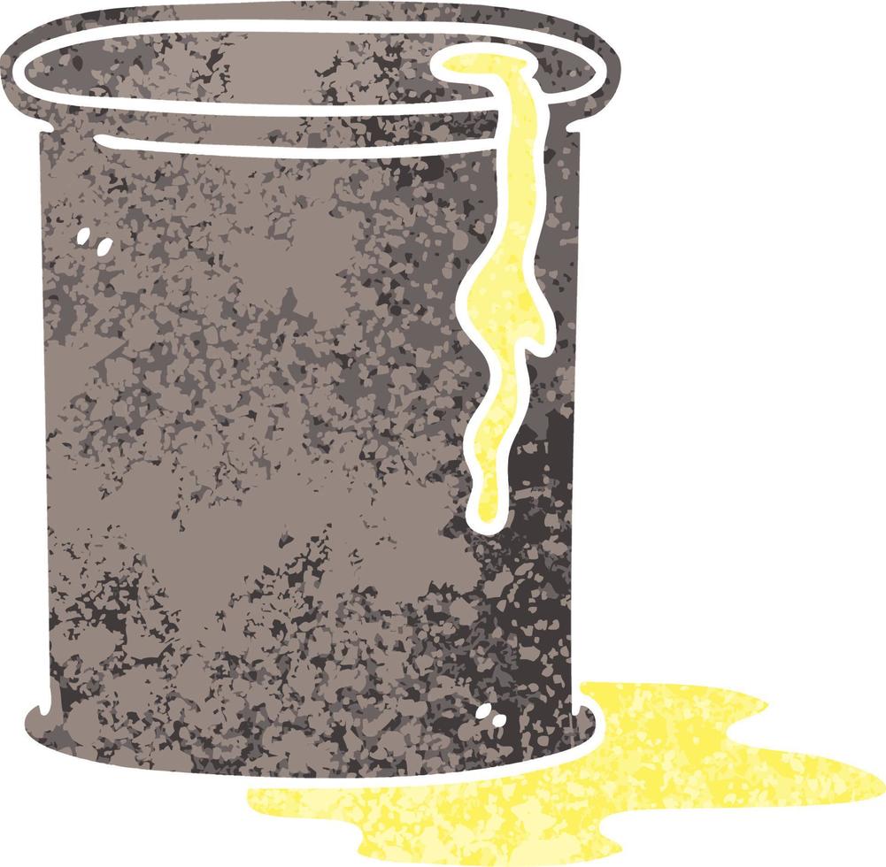 barril de petróleo de desenho animado estilo ilustração retrô peculiar vetor