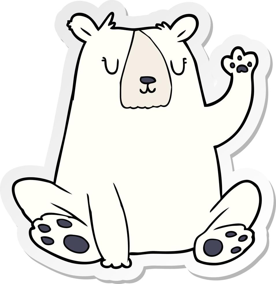 vinheta angustiada de um urso polar de desenho animado vetor