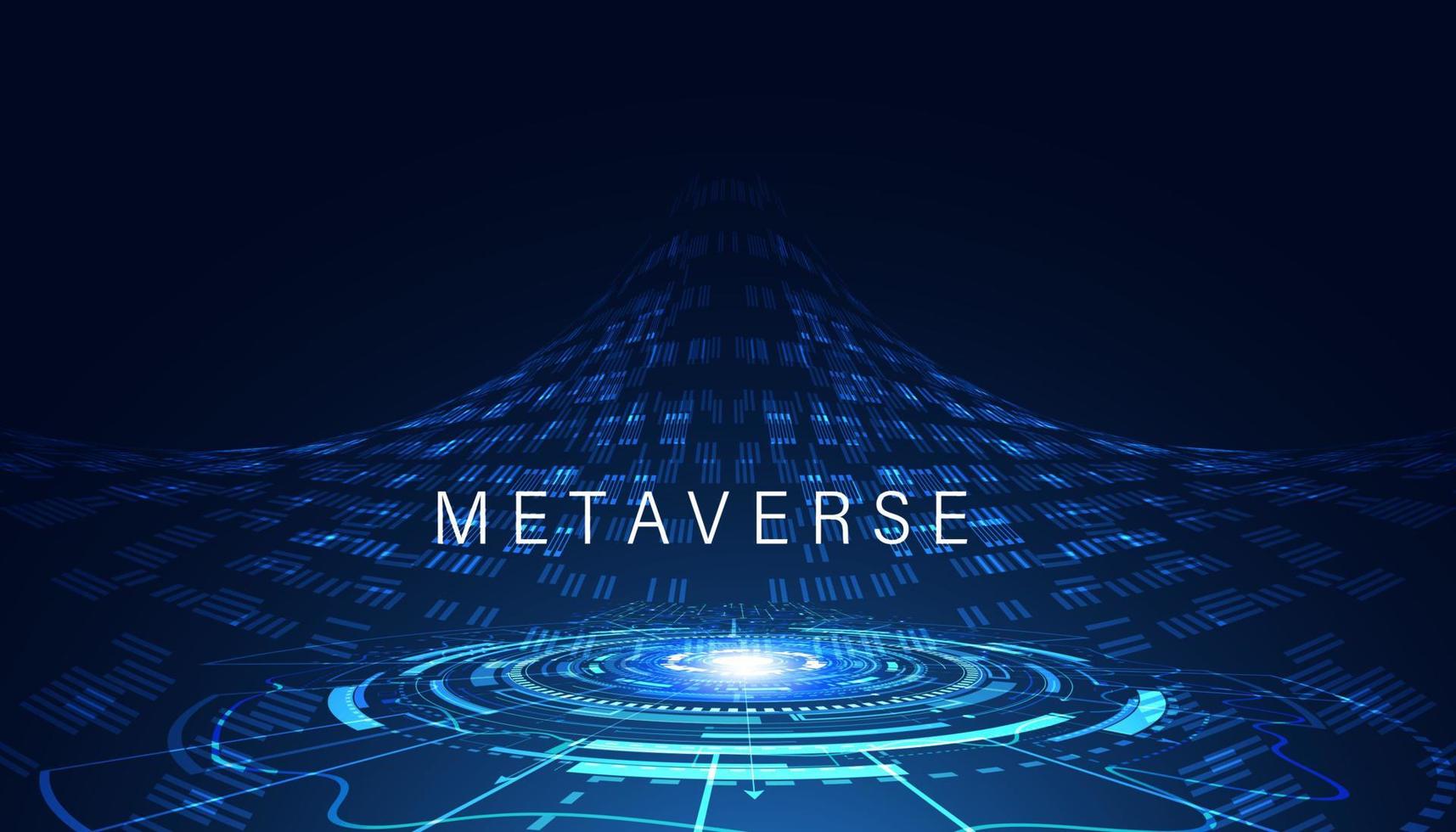 abstrato metaverso realidade visual fundo azul tecnologia blockchain interface meta ambiente vetor