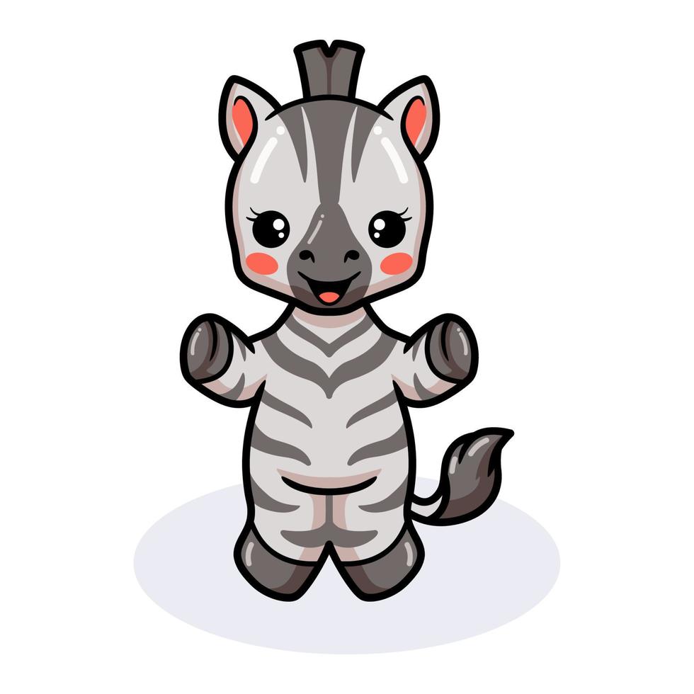 posando de desenho animado de zebra bebê fofo vetor