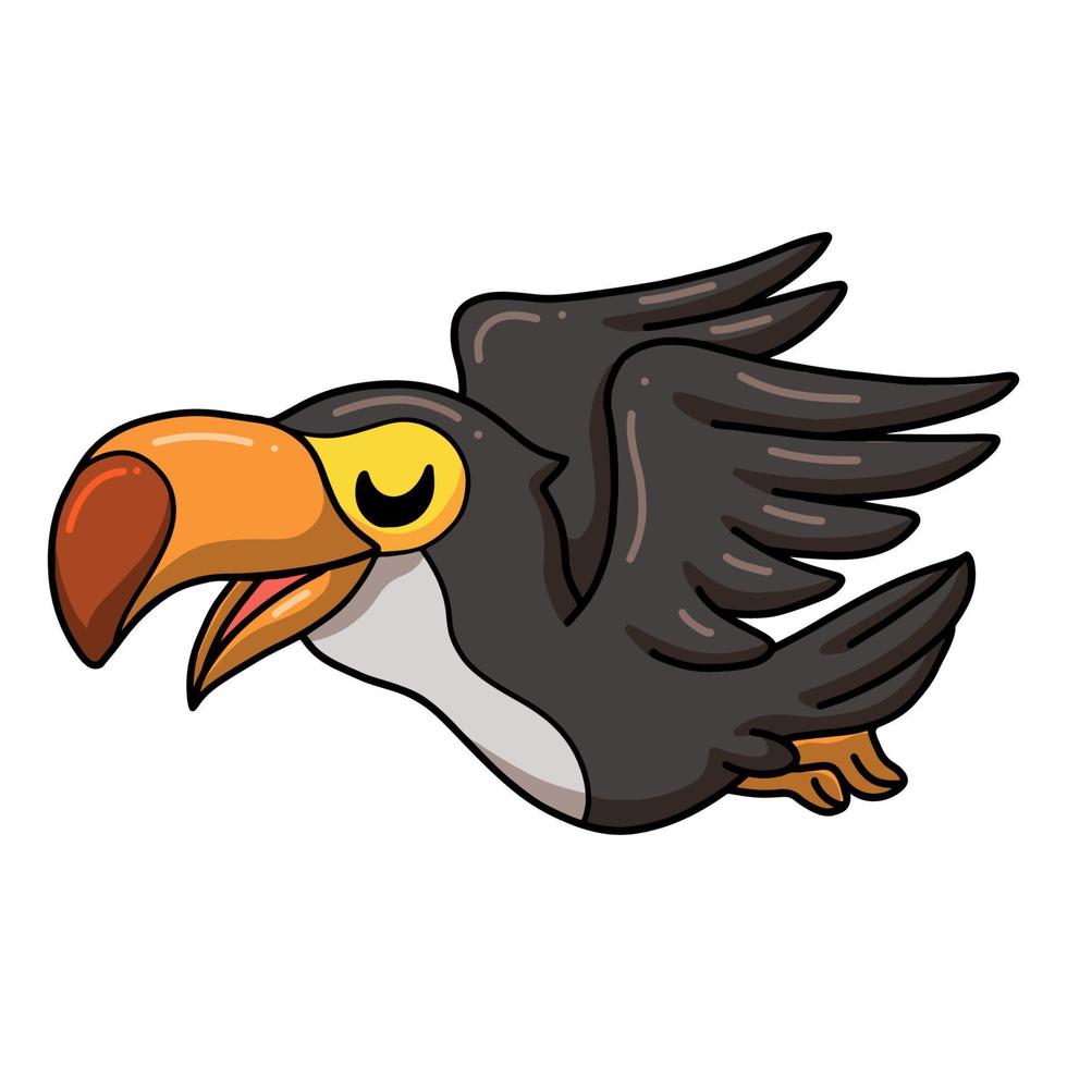 desenho de pássaro tucano fofo voando vetor