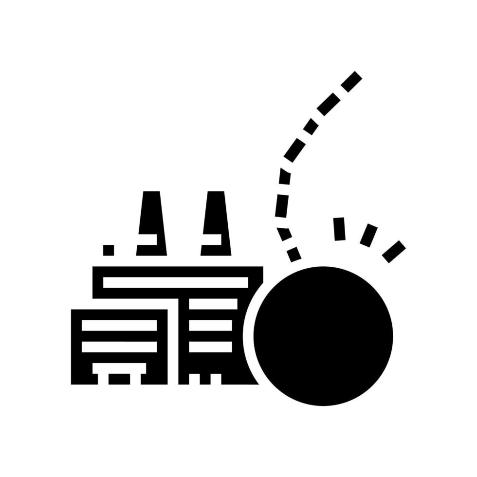 ilustração em vetor ícone de glifo de demolições de fábrica de plantas