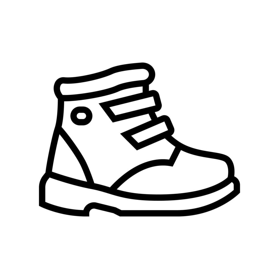 ilustração vetorial de ícone de linha de cuidados com sapatos de crianças vetor