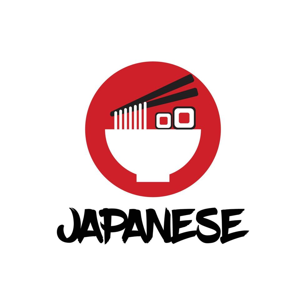 modelo de logotipo de restaurante japonês de sushi ramen de círculo vetor