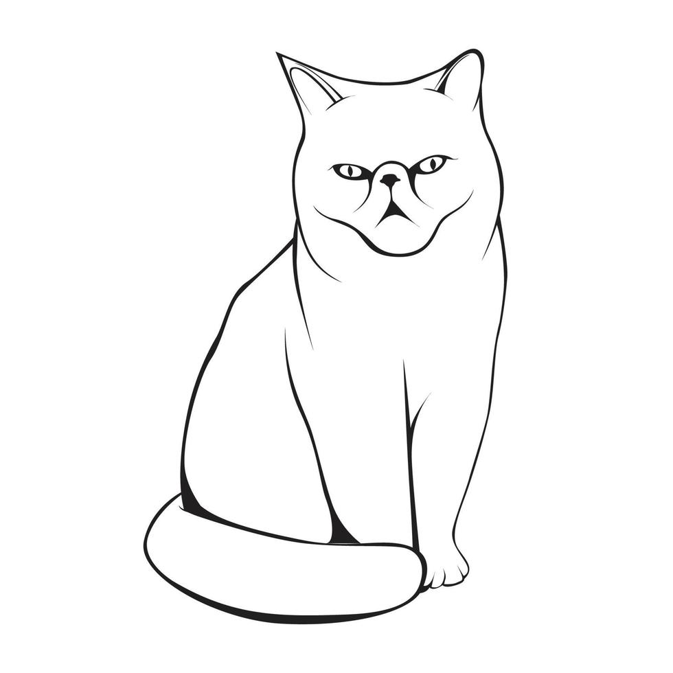 arte de linha de vetor de gato