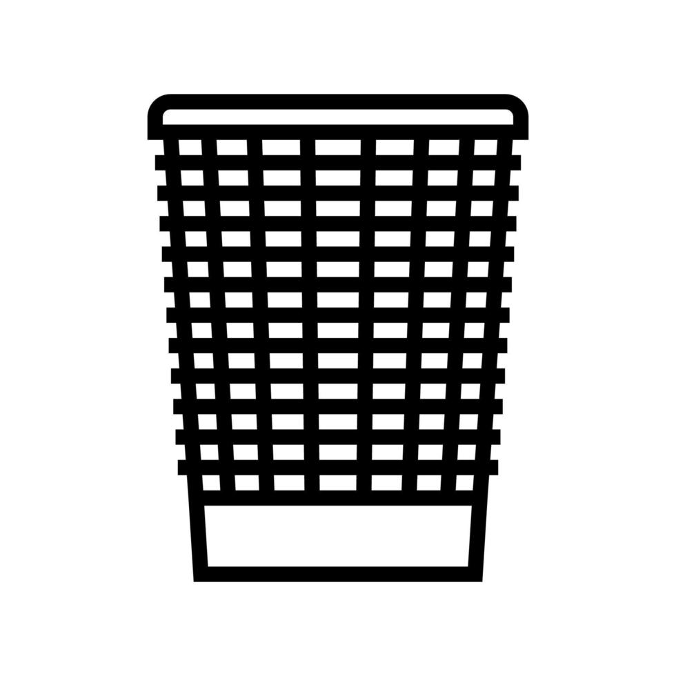 ilustração vetorial de ícone de linha de lixo de cesto de lixo de malha vetor