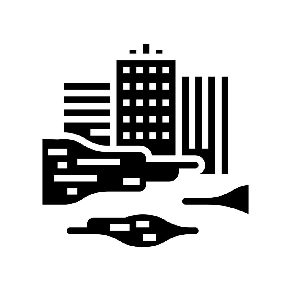 ilustração em vetor ícone glifo de fumaça de poluição urbana