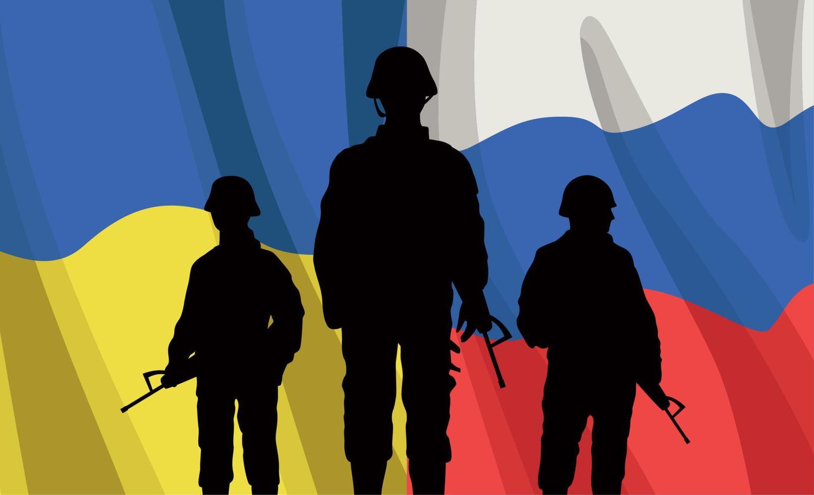 bandeiras ucranianas e russas vetor