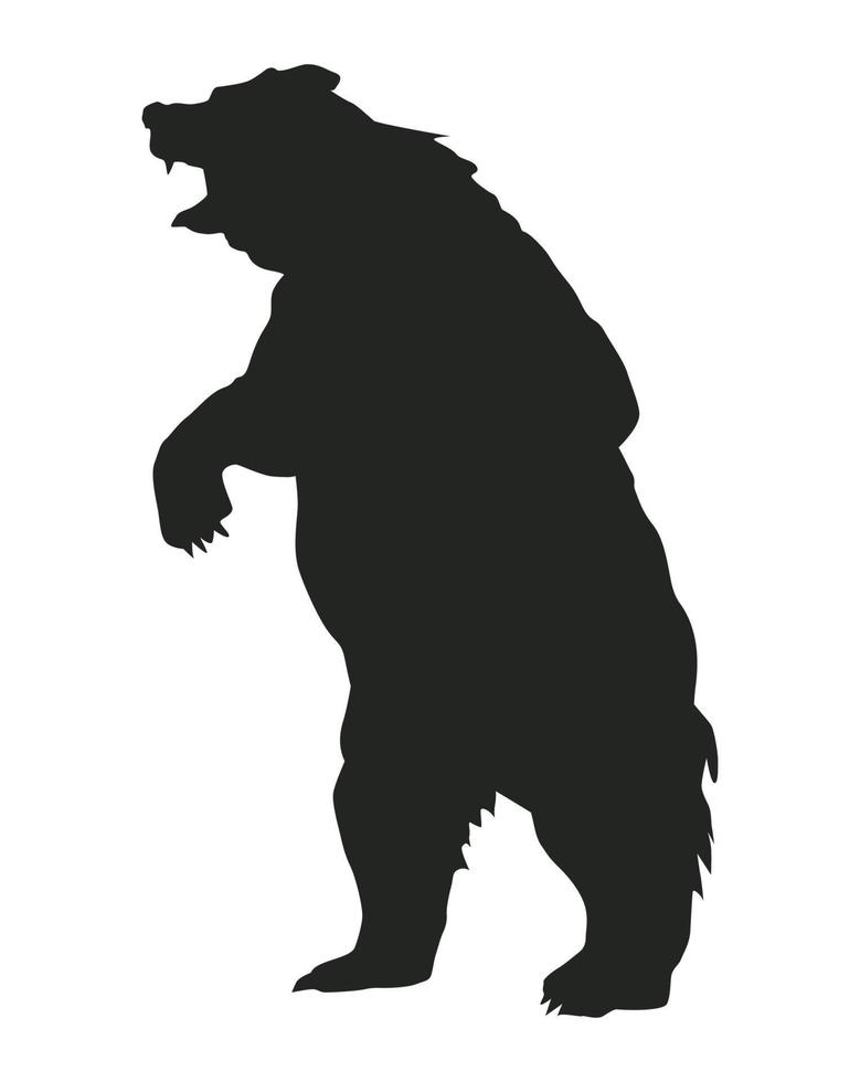 silhueta selvagem de grande urso vetor