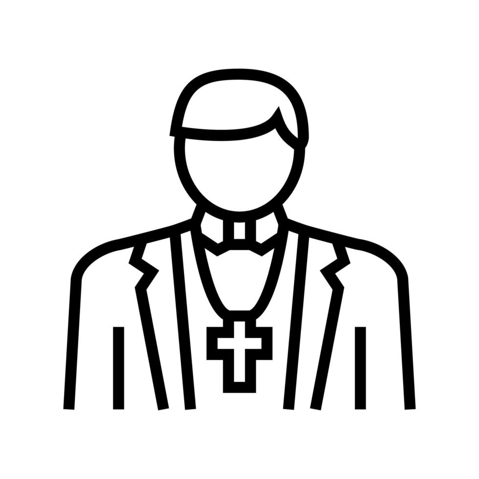 ilustração em vetor ícone de linha de religião católica