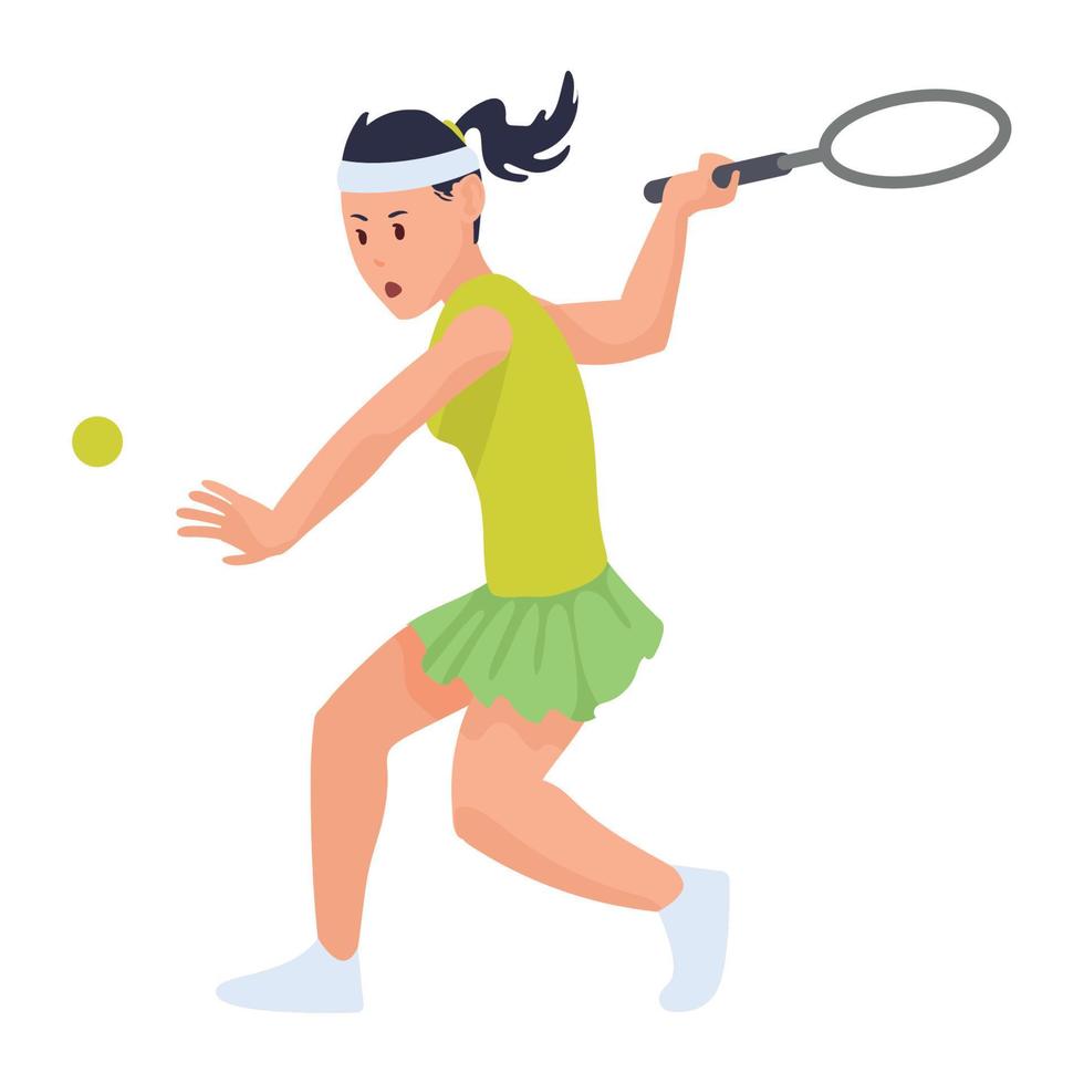 mulher atleta jogando tênis vetor