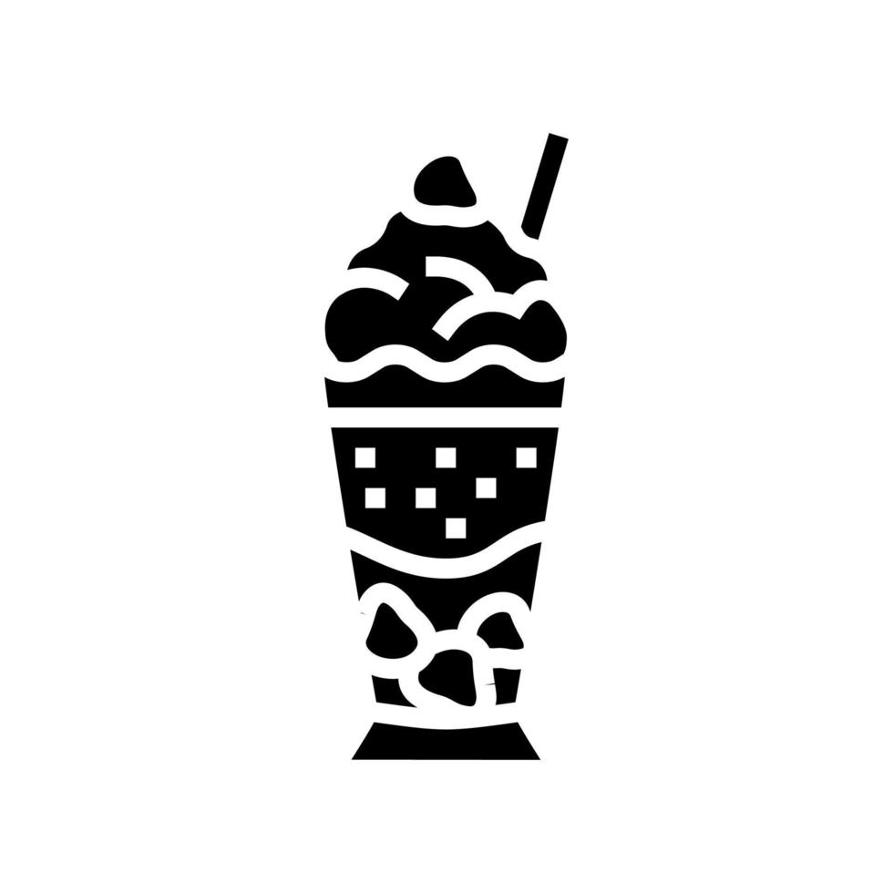 ilustração em vetor ícone glifo de sorvete de morango