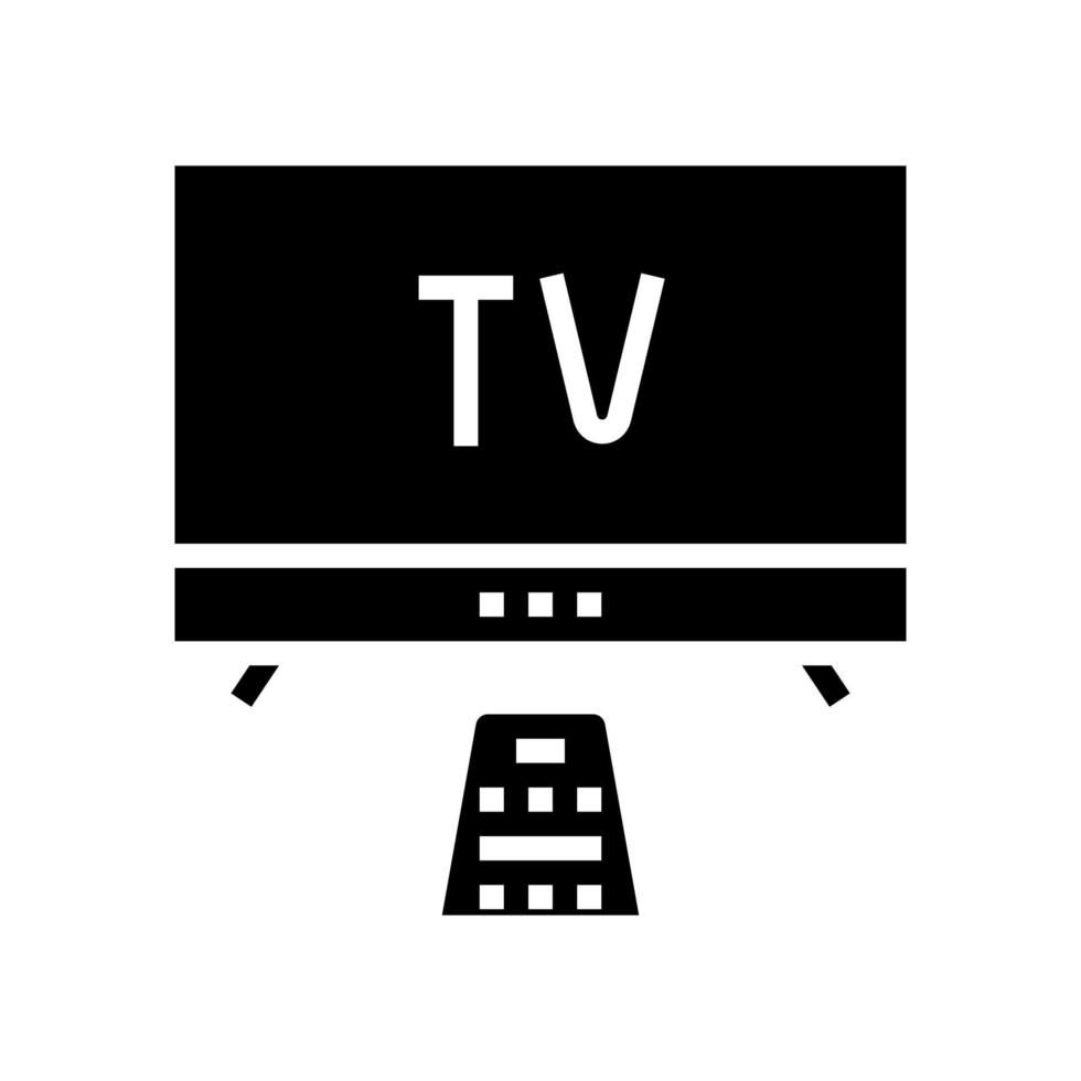 assistindo a ilustração vetorial de ícone de glifo de tv vetor