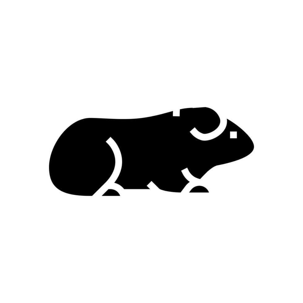 ilustração vetorial de ícone de glifo de animal de estimação de cobaia vetor