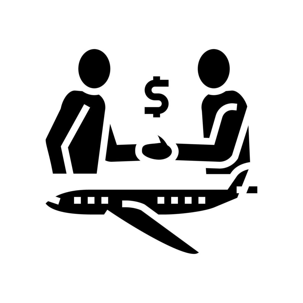 ilustração vetorial de ícone de glifo de voo charter vetor