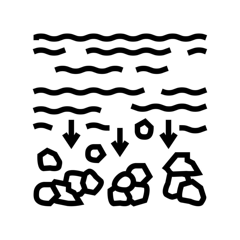 ilustração em vetor ícone de linha de filtro de água de sedimentação