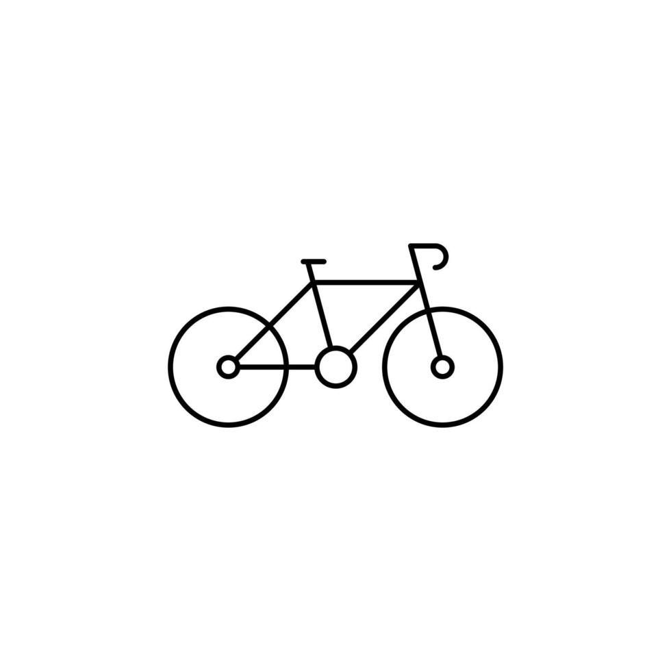 bicicleta, modelo de logotipo de ilustração vetorial de ícone de linha fina de bicicleta. adequado para muitos propósitos. vetor