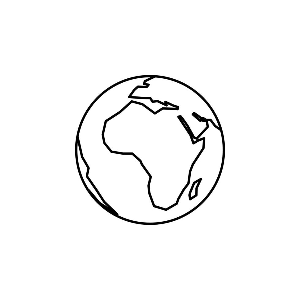 mundo, terra, modelo de logotipo de ilustração vetorial de ícone de linha fina global. adequado para muitos propósitos. vetor