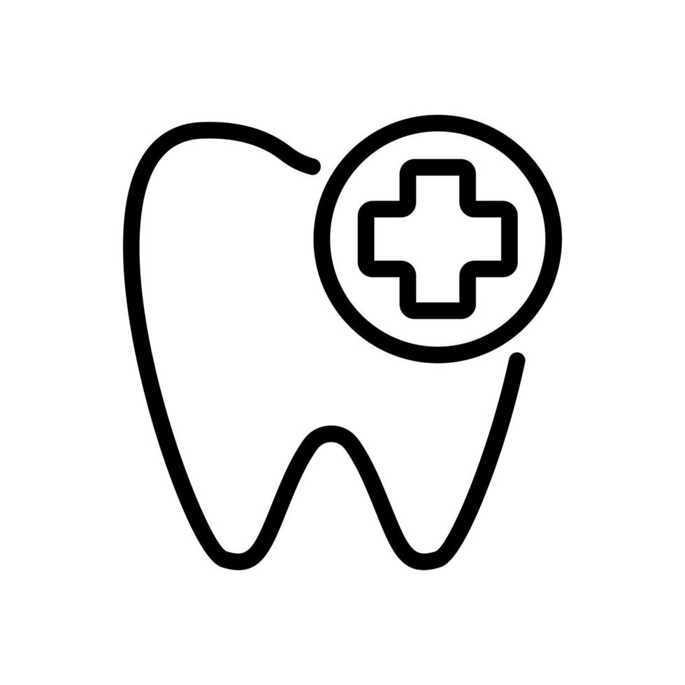 vetor de ícone de dor de dente. ilustração de símbolo de contorno isolado